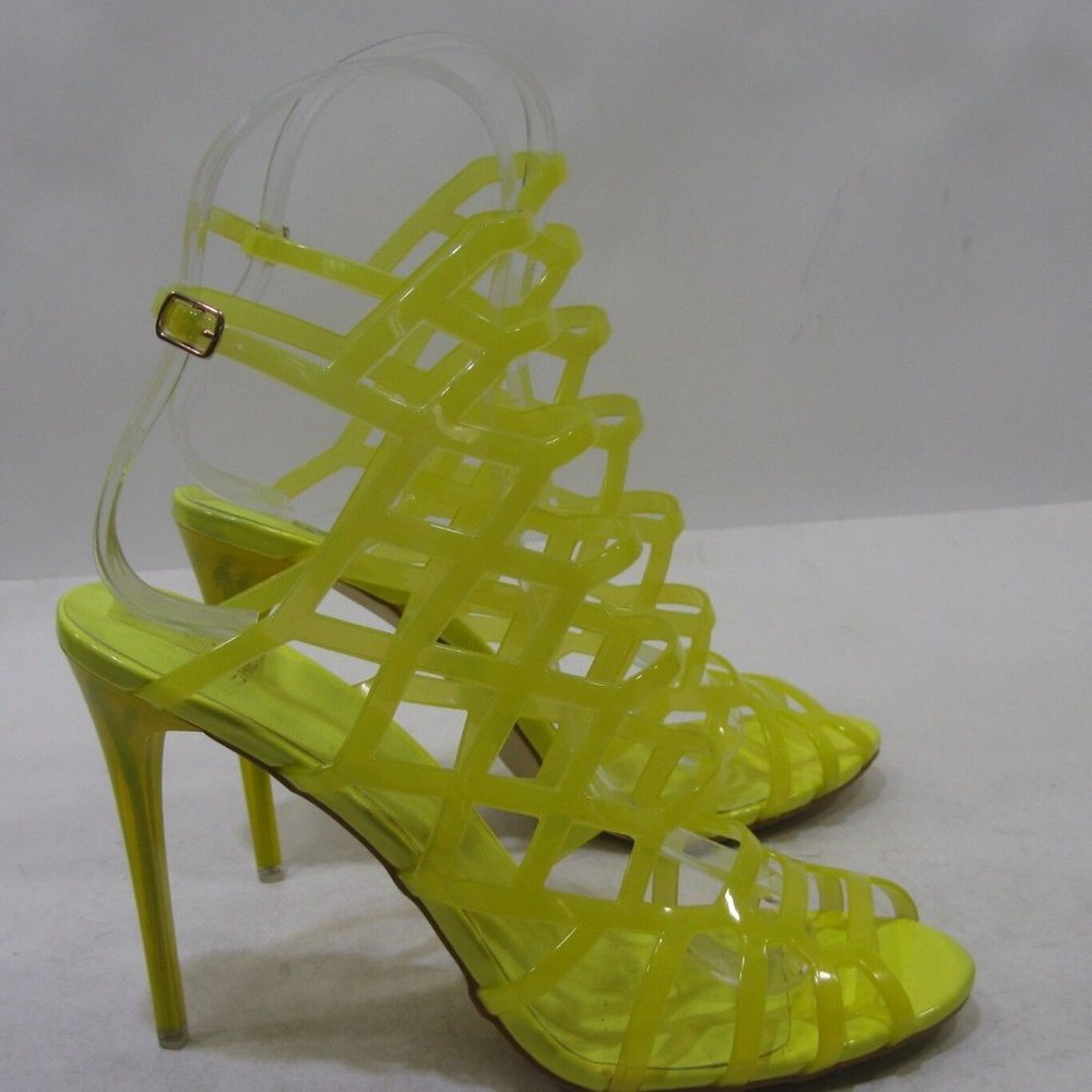 Yellow 4.5"Stiletto High Heel Peep Toe Stunning Sandal   US WOMEN Size 7.5